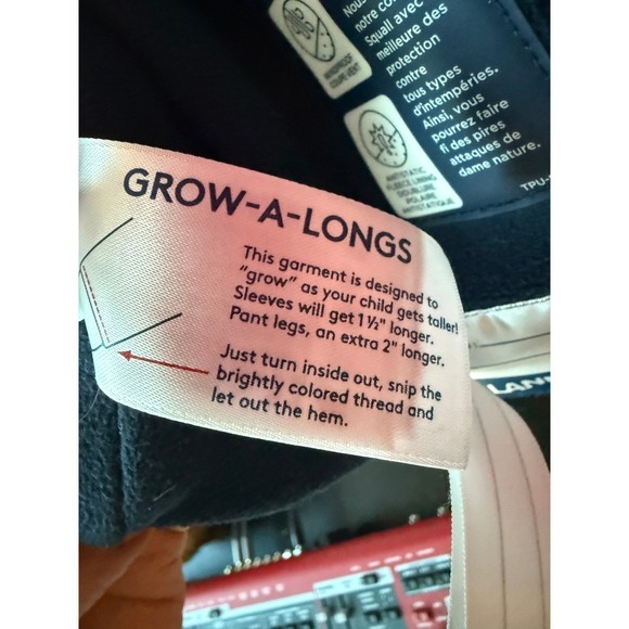 Lands End Kids Squall Jacket Red Burgundy Waterproof Hooded Size XL 18-20 - Picture 7 of 11